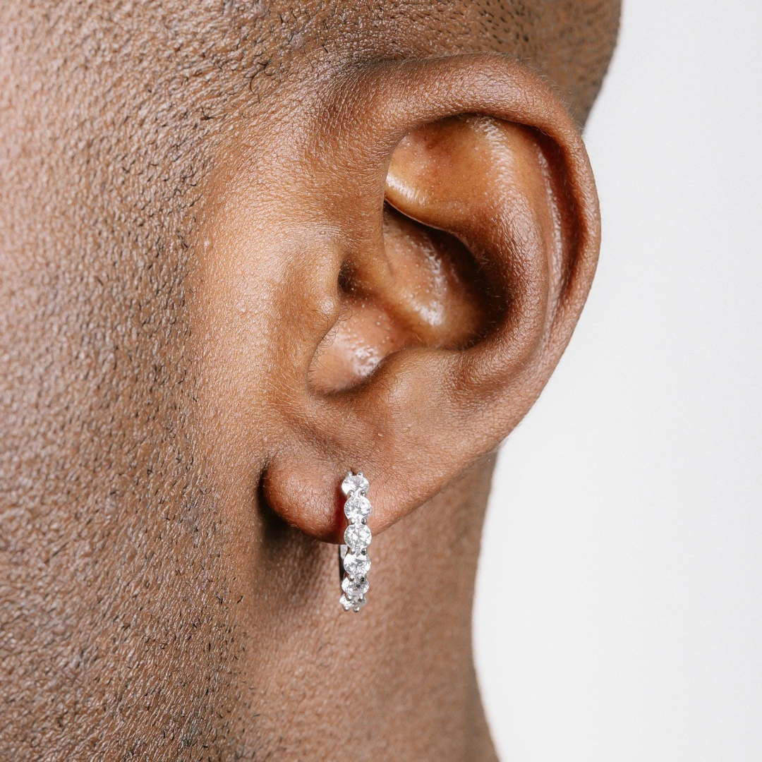 Large Hoop Earrings | (Moissanite)