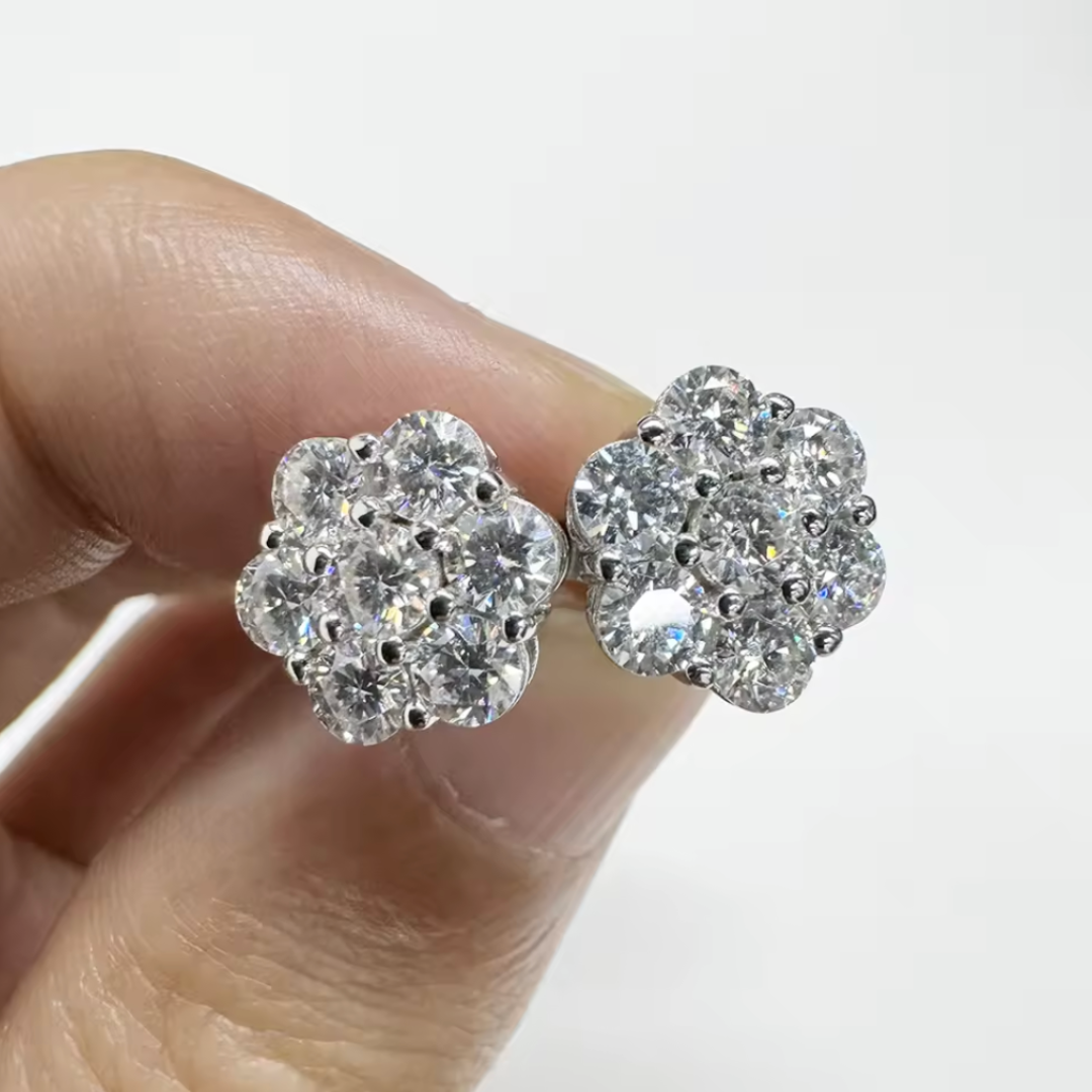 Cluster Earrings | (Moissanite)