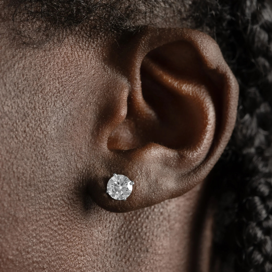 Round Stud Earrings | (Moissanite)