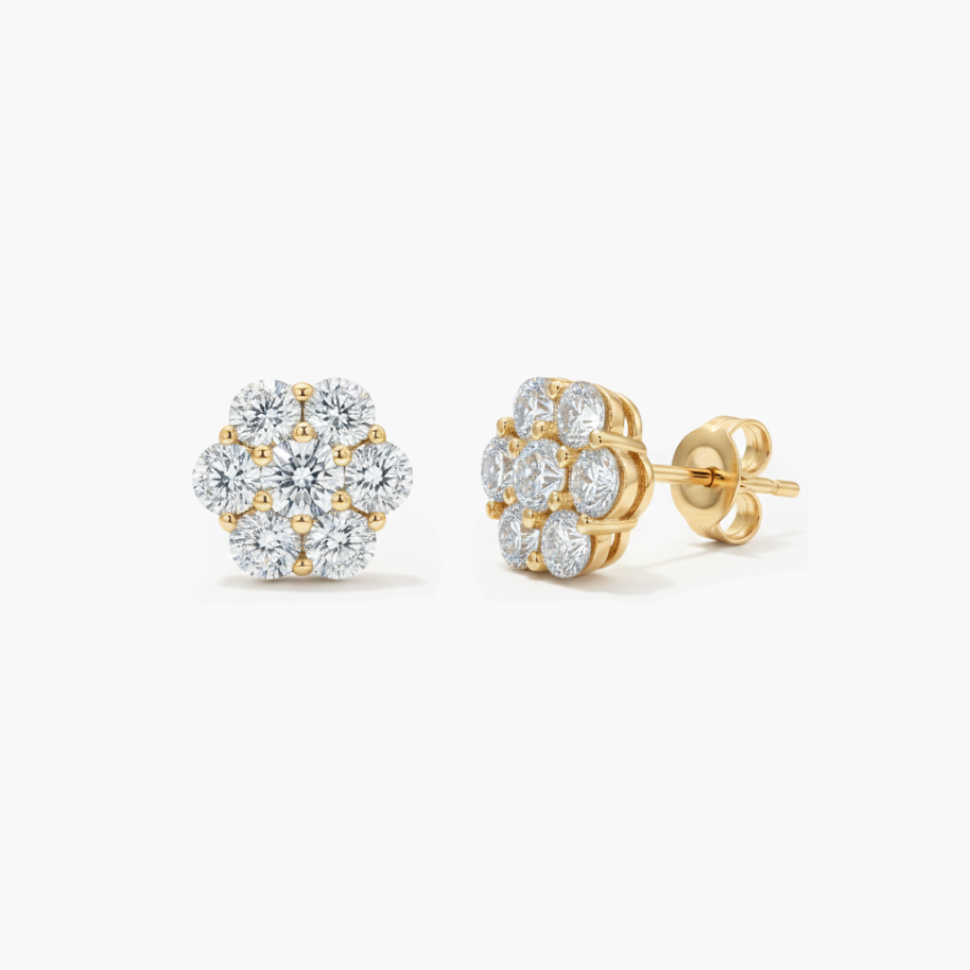 Cluster Earrings | (Moissanite)