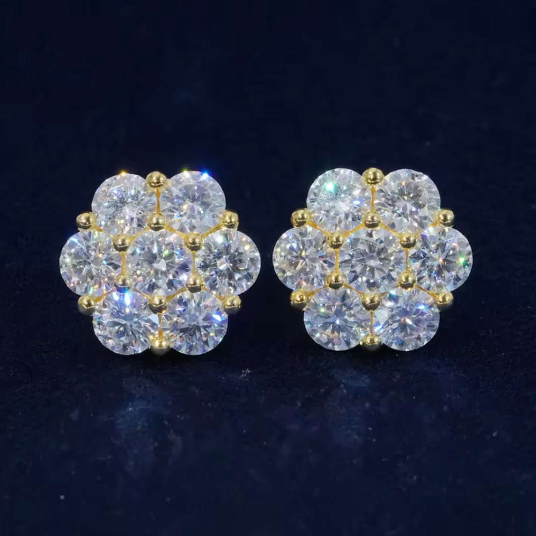 Cluster Earrings | (Moissanite)