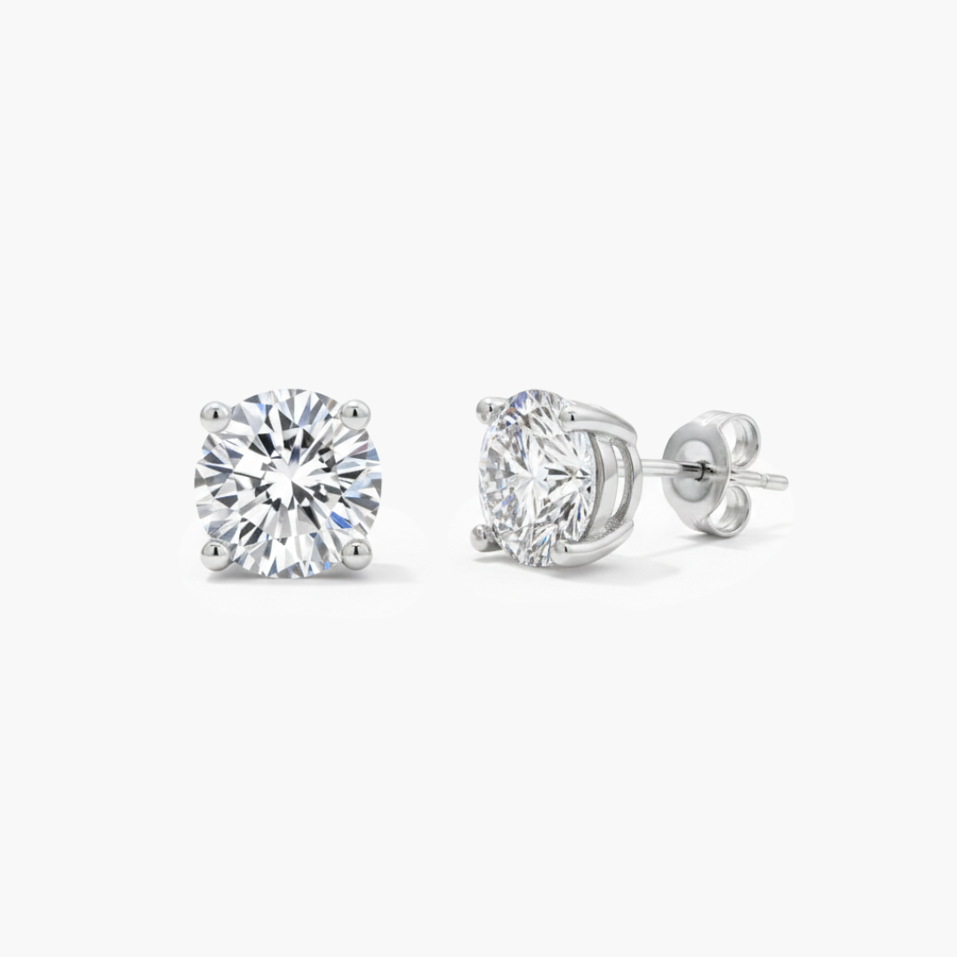 Round Stud Earrings | (Moissanite)